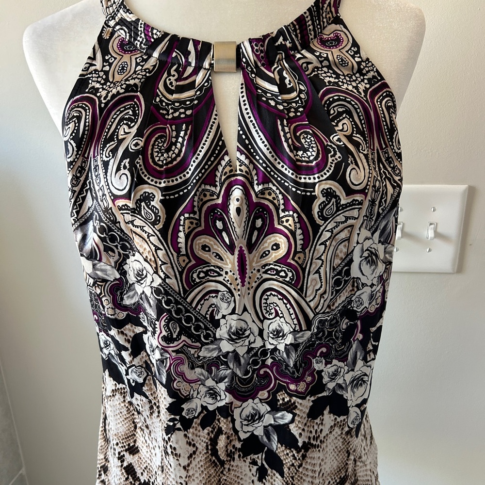 NWT WHBM Silk Snakeskin Tank SZ 8